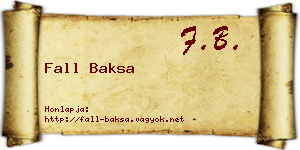 Fall Baksa névjegykártya